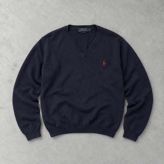 Ralph Lauren Sweater Marineblau Stitched Logo Limited (L)