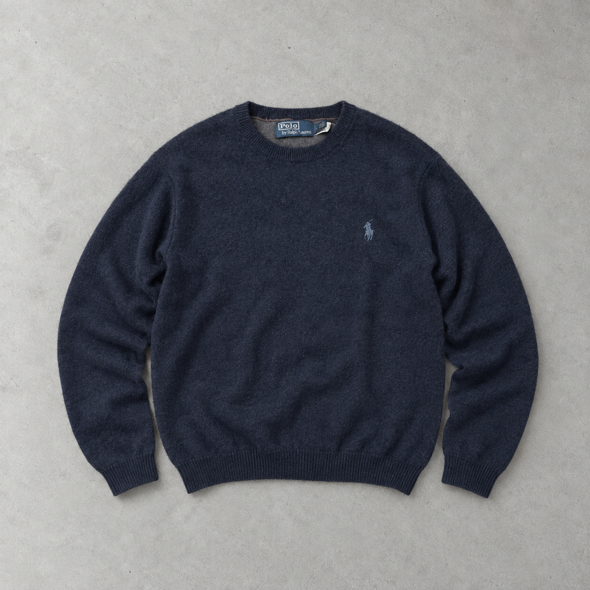Polo Ralph Lauren Sweater Marineblau Rare (M) Stitched Logo