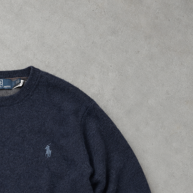Polo Ralph Lauren Sweater Marineblau Rare (M) Stitched Logo