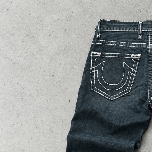 Y2K True Religion Baggy Jeans Black Rare (W24 | DE 40)