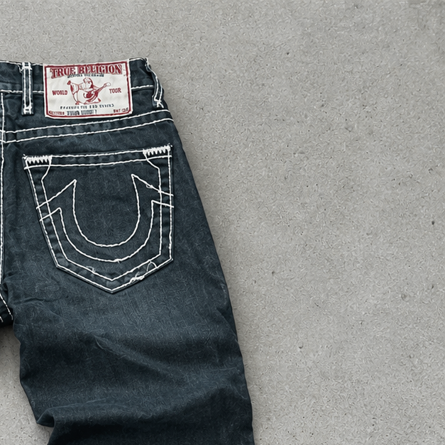 Y2K True Religion Baggy Jeans Black Rare (W24 | DE 40)
