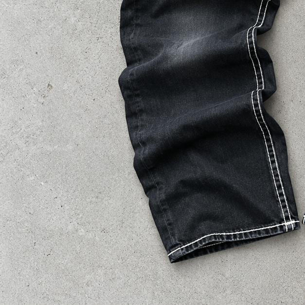 Y2K True Religion Baggy Jeans Black Rare (W24 | DE 40)