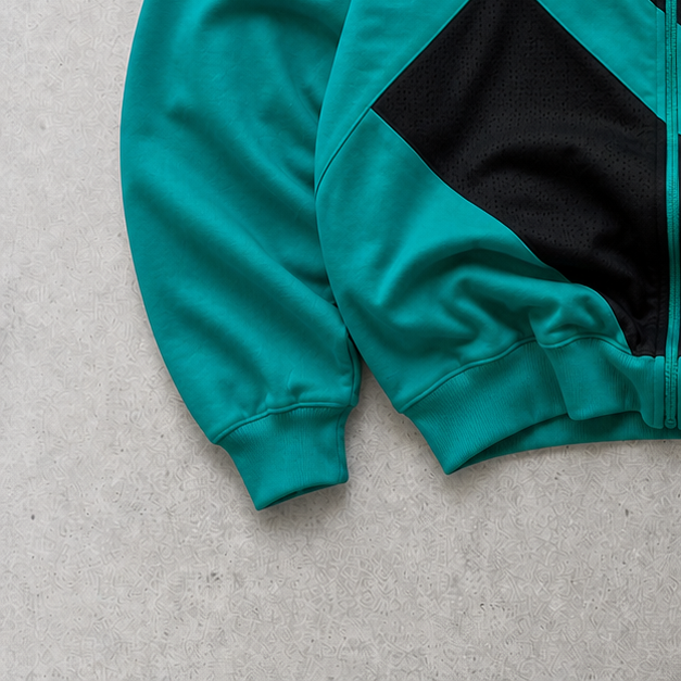 Adidas Track Jacket Grün, Schwarz Rare (L) Stitched Logo