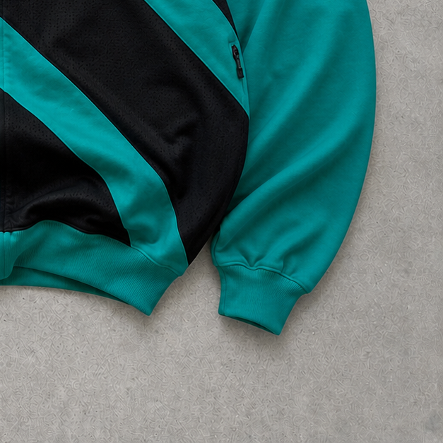 Adidas Track Jacket Grün, Schwarz Rare (L) Stitched Logo