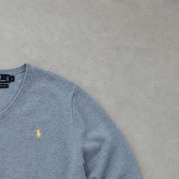 Ralph Lauren Sweater Hellblau Rare (L) Stitched Logo
