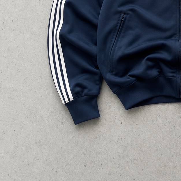 Adidas Track Jacket Marineblau, Blau Rare (L) Stitched Logo