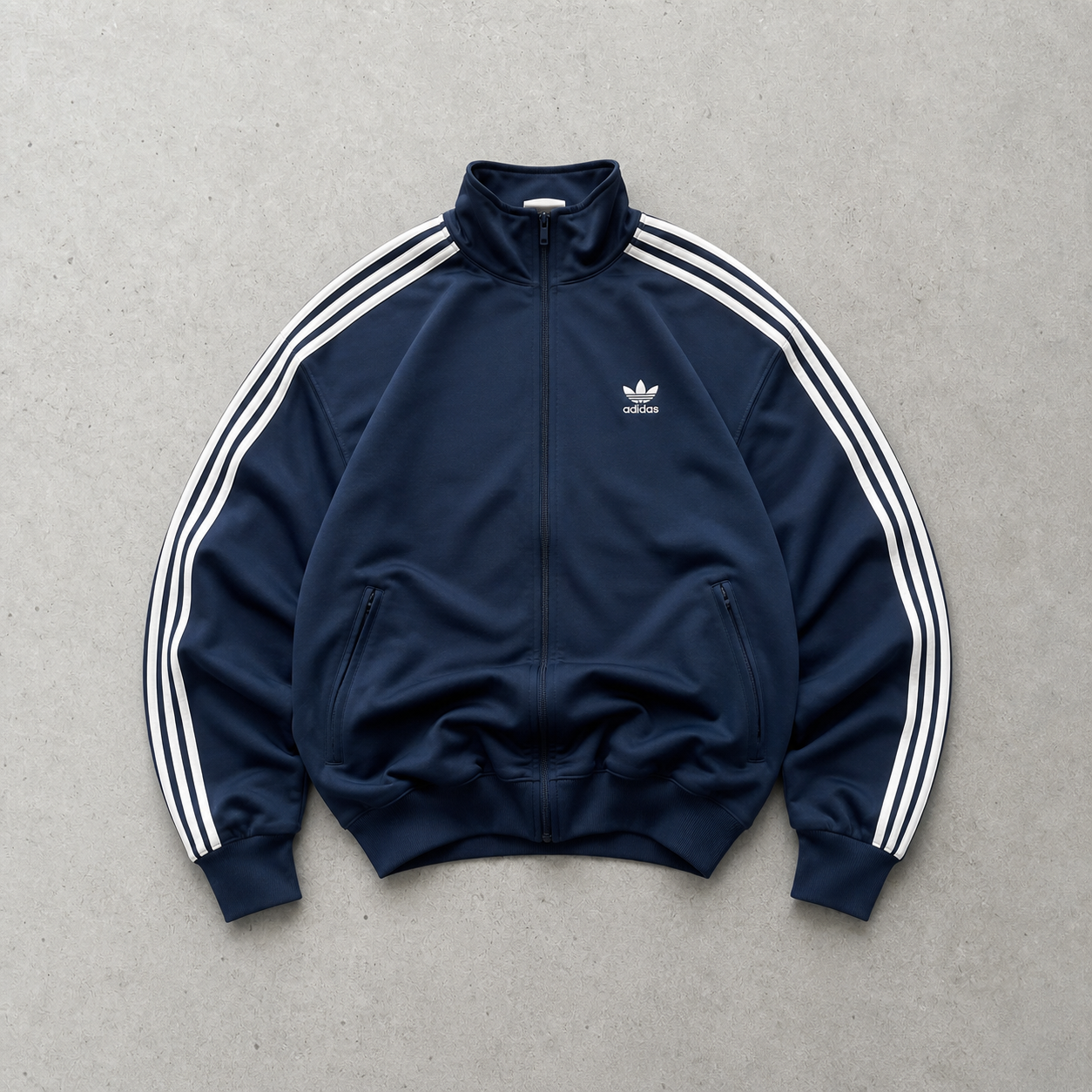 Adidas Track Jacket Marineblau, Blau Rare (L) Stitched Logo
