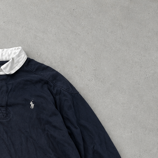 Polo Ralph Lauren Rugby Shirt Marineblau Rare (XL)