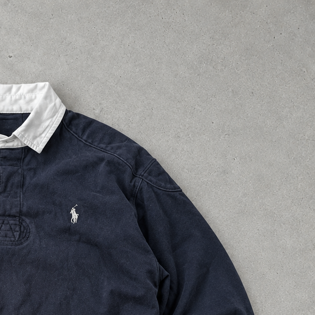 Polo Ralph Lauren Rugby Shirt Marineblau Rare (XL)