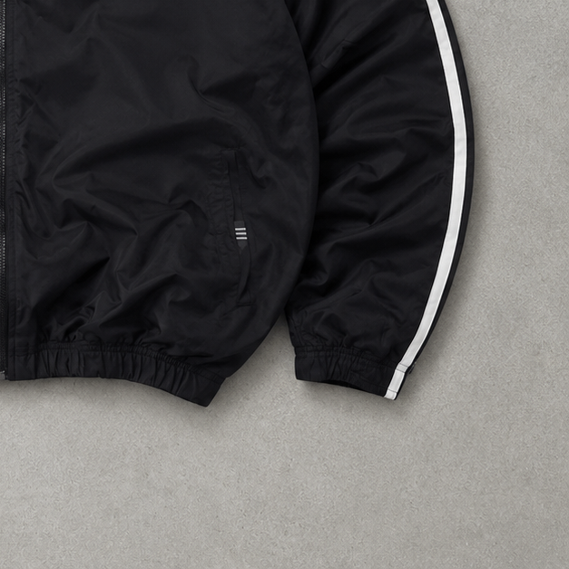 90s Adidas Windbreaker Schwarz Limited Stitched Logo (Size L)