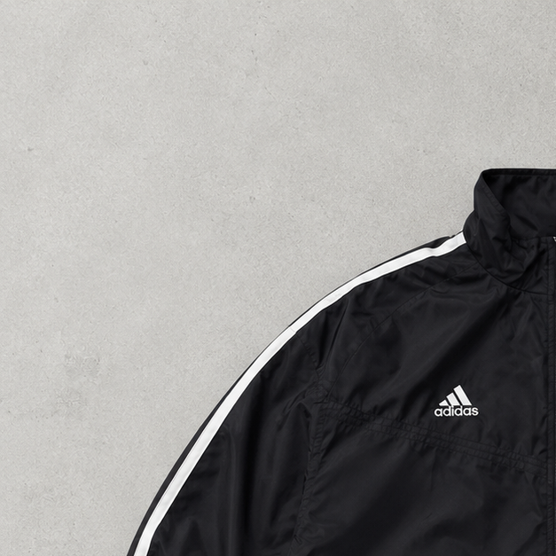 90s Adidas Windbreaker Schwarz Limited Stitched Logo (Size L)