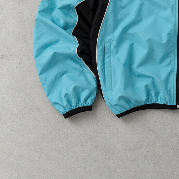 Y2K Nike Windbreaker Türkis, Schwarz Limited Stitched Logo (M)