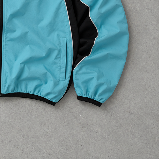 Y2K Nike Windbreaker Türkis, Schwarz Limited Stitched Logo (M)