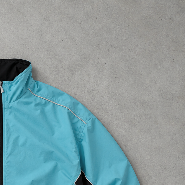 Y2K Nike Windbreaker Türkis, Schwarz Limited Stitched Logo (M)