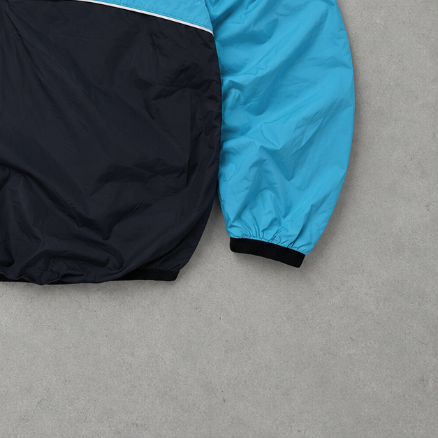 Y2K Nike Windbreaker Türkis, Schwarz Limited Stitched Logo (M)