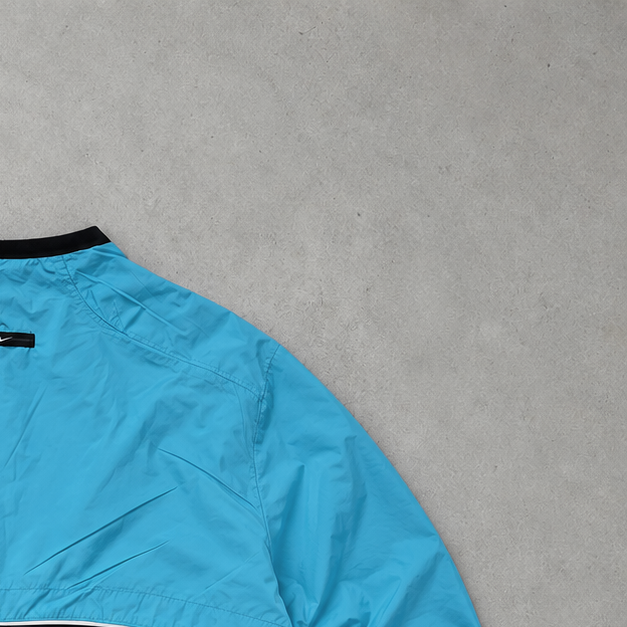 Y2K Nike Windbreaker Türkis, Schwarz Limited Stitched Logo (M)