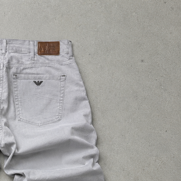 Y2K 2000 Armani Jeans Jeans Beige, Creme Limited (W33 | DE 48)
