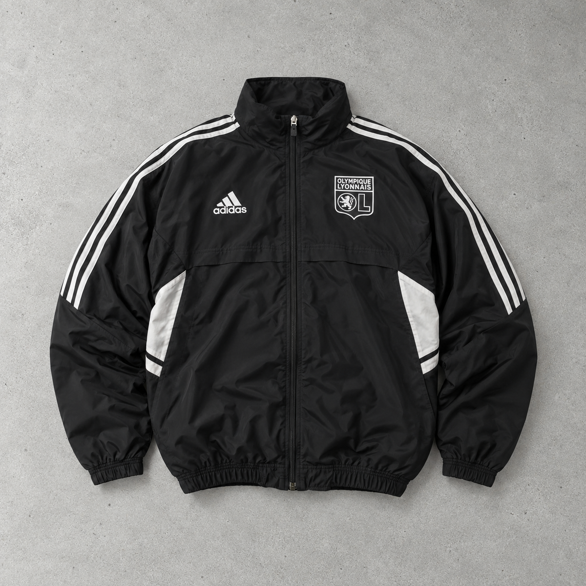 Olympique Lyonnais Adidas Track Jacket Black Limited (L) Stitched Logo