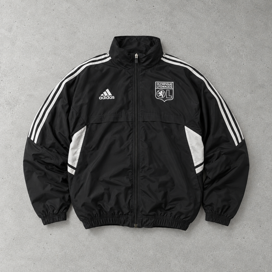 Olympique Lyonnais Adidas Trainingsjacke Schwarz Limitiert (L) Gesticktes Logo