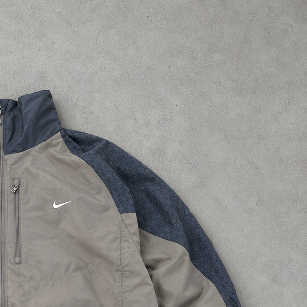Y2K Nike Track Jacket Khaki Rare (L) Stitched Logo