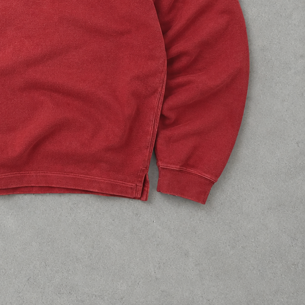 Polo Ralph Lauren Half-Zip Sweater Burgunderrot Rare (XXL) Stitched Logo