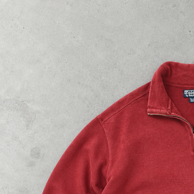 Polo Ralph Lauren Half-Zip Sweater Burgunderrot Rare (XXL) Stitched Logo