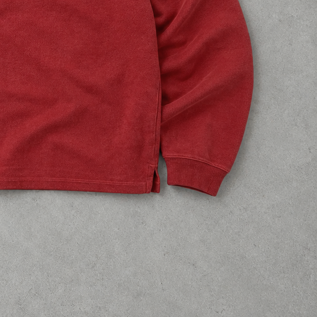 Polo Ralph Lauren Half-Zip Sweater Burgunderrot Rare (XXL) Stitched Logo