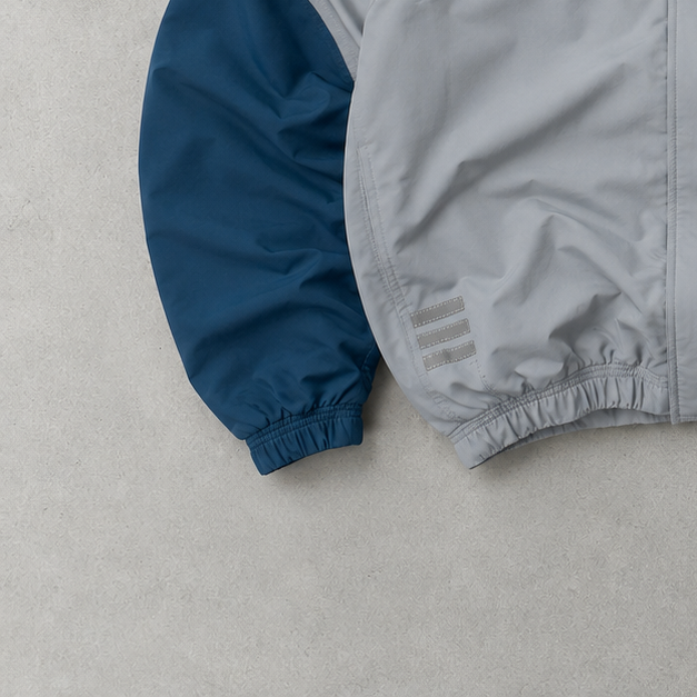 90s Y2K Adidas Windbreaker Blau, Hellblau Rare (Size L)