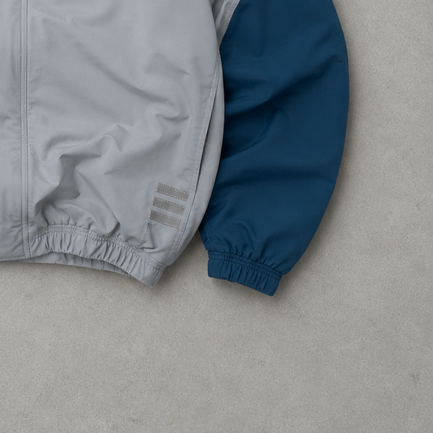 90s Y2K Adidas Windbreaker Blau, Hellblau Rare (Size L)