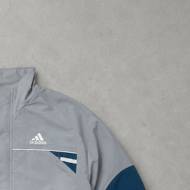 90s Y2K Adidas Windbreaker Blau, Hellblau Rare (Size L)