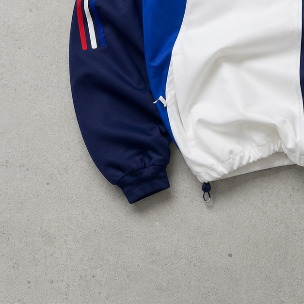 Adidas Jacket Weiß, Blau Rare (L) Stitched Logo