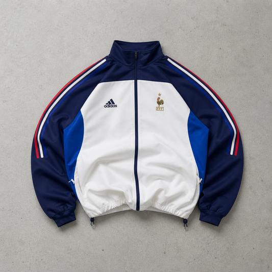 Adidas Jacket Weiß, Blau Rare (L) Stitched Logo