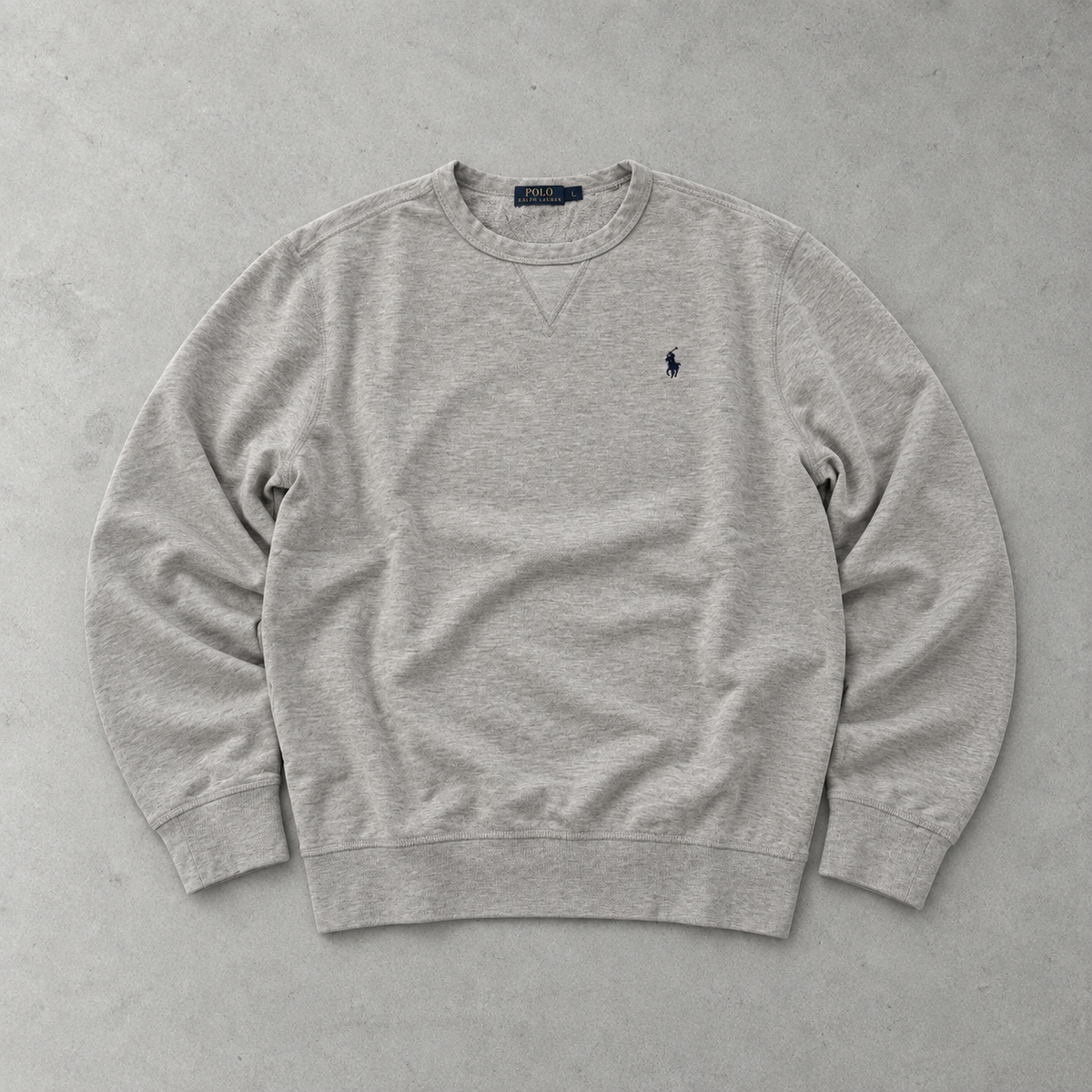 Ralph Lauren Sweatshirt Grau Stitched Logo Limited (M)