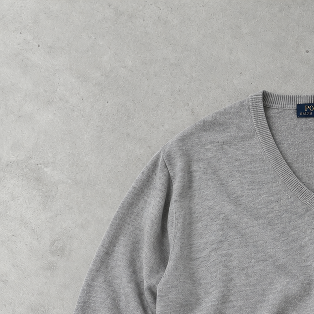 Ralph Lauren Sweater Grau Rare (XL) Stitched Logo