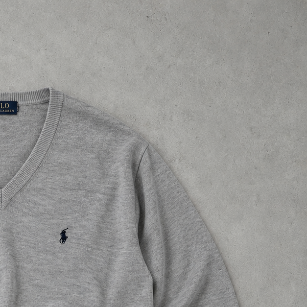 Ralph Lauren Sweater Grau Rare (XL) Stitched Logo