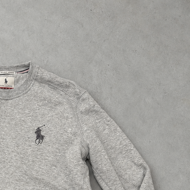 Polo Ralph Lauren Sweater Grau Rare (XL) Stitched Logo