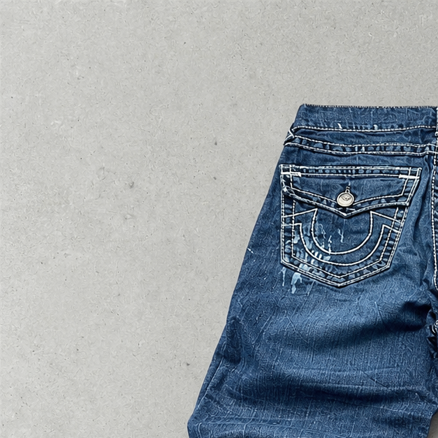 Vintage True Religion Jeans Marineblau, Blau Limited (M)