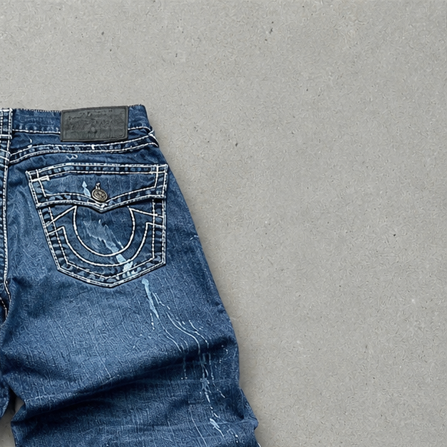 Vintage True Religion Jeans Marineblau, Blau Limited (M)