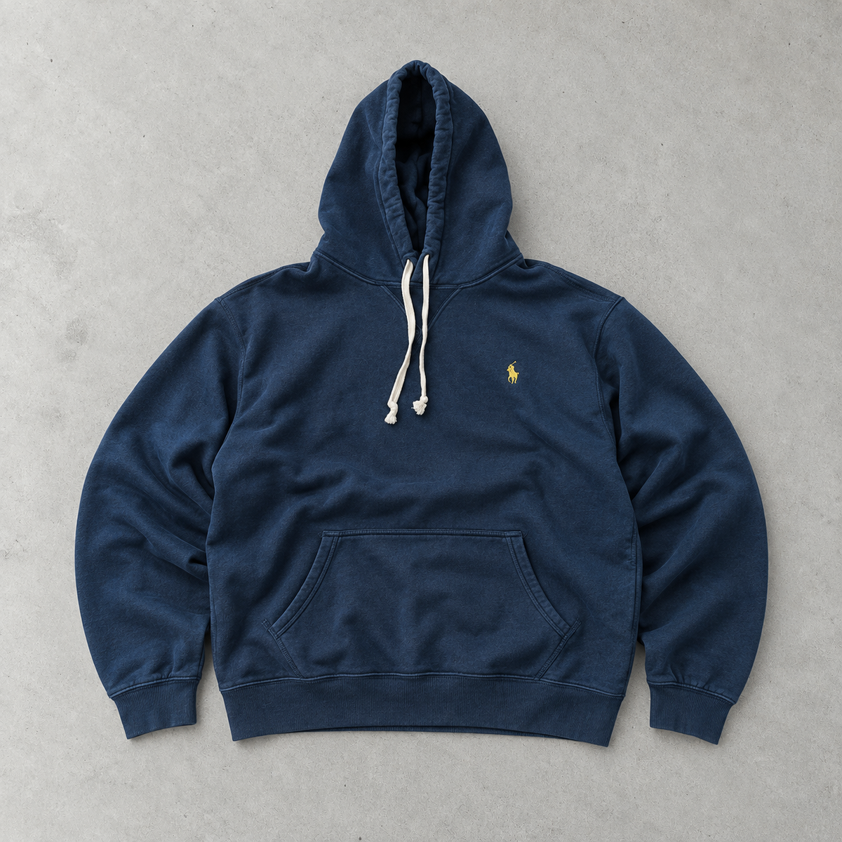 Ralph Lauren Hoodie Marineblau Stitched Logo Rare (M)
