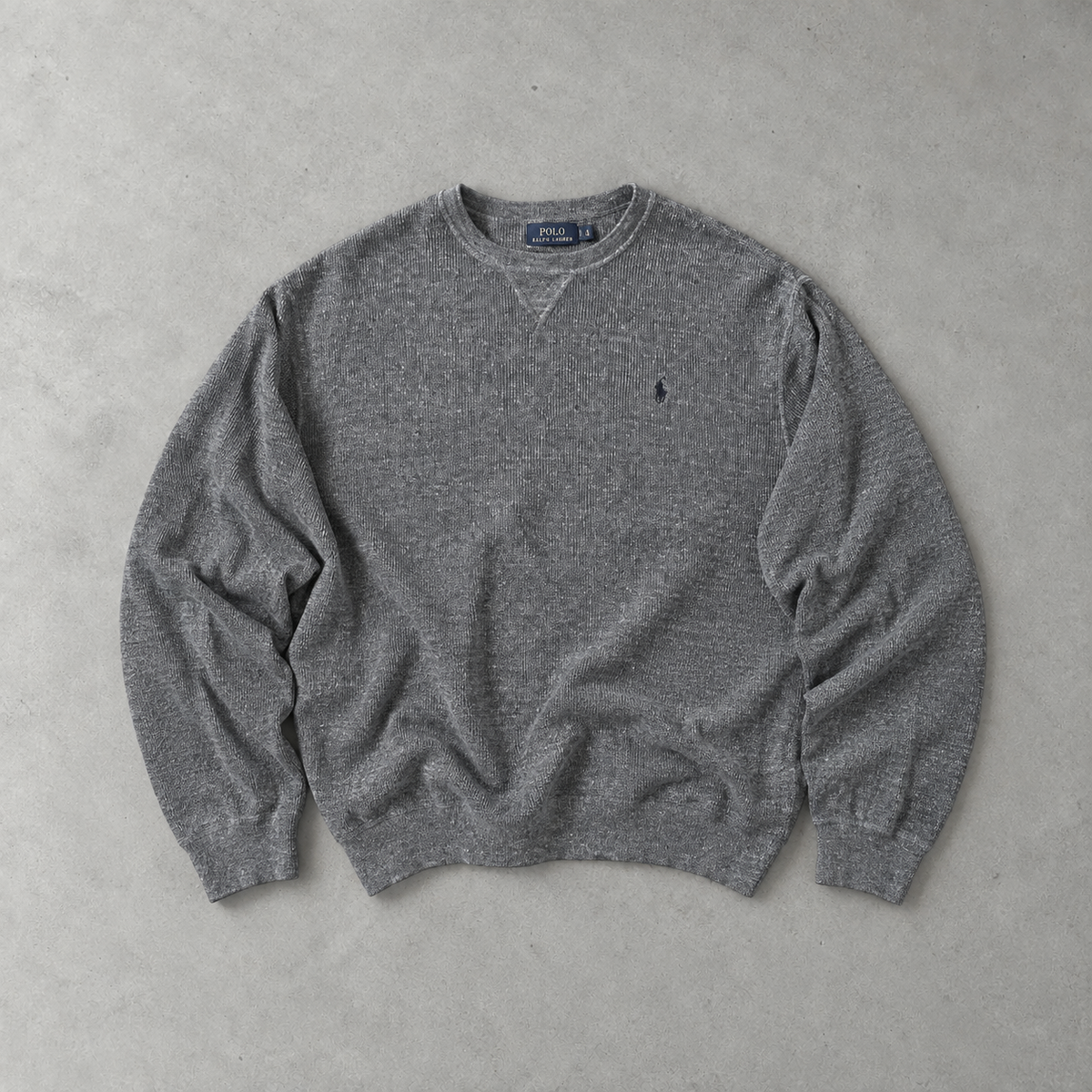Polo Ralph Lauren Sweater Grau Rare (XL) Stitched Logo