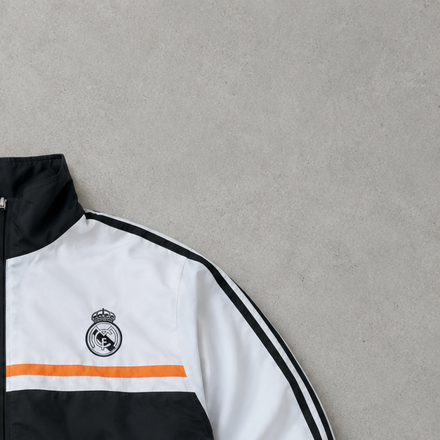 Real Madrid Adidas Track Jacket Schwarz, Weiß Limited (Size XL)