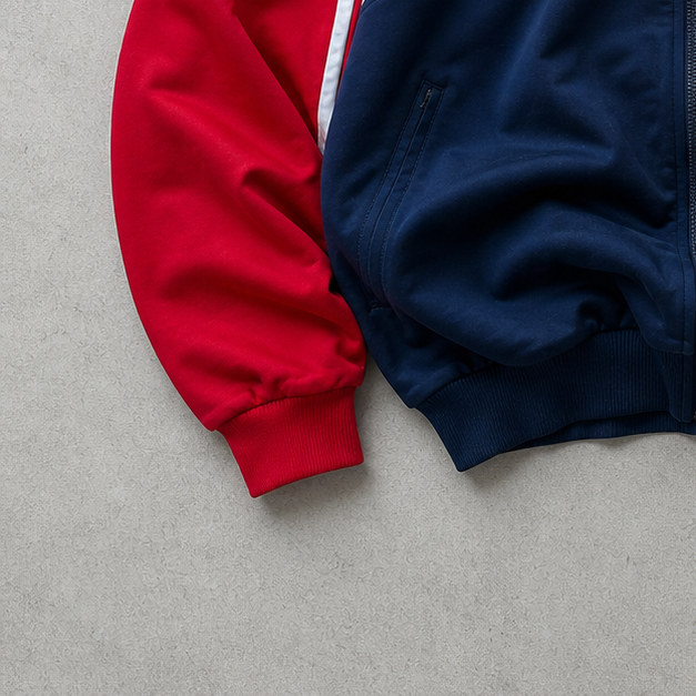 90s Adidas Jacket Rot, Marineblau Rare (L) Stitched Logo