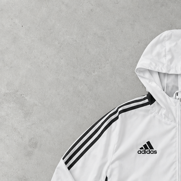 Juventus Adidas Rain Jacket White / Black Rare (L)