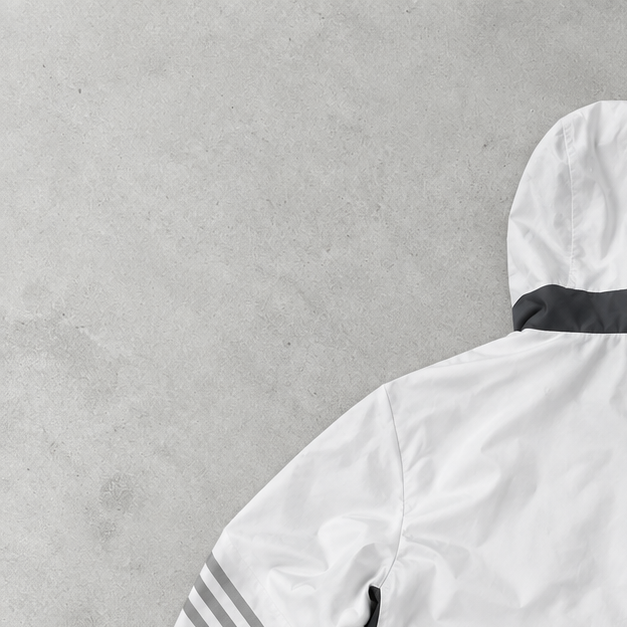 Juventus Adidas Rain Jacket White / Black Rare (L)