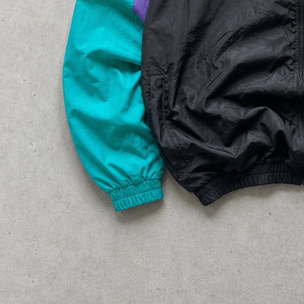 Adidas Windbreaker Schwarz, Grün Rare (L) Stitched Logo