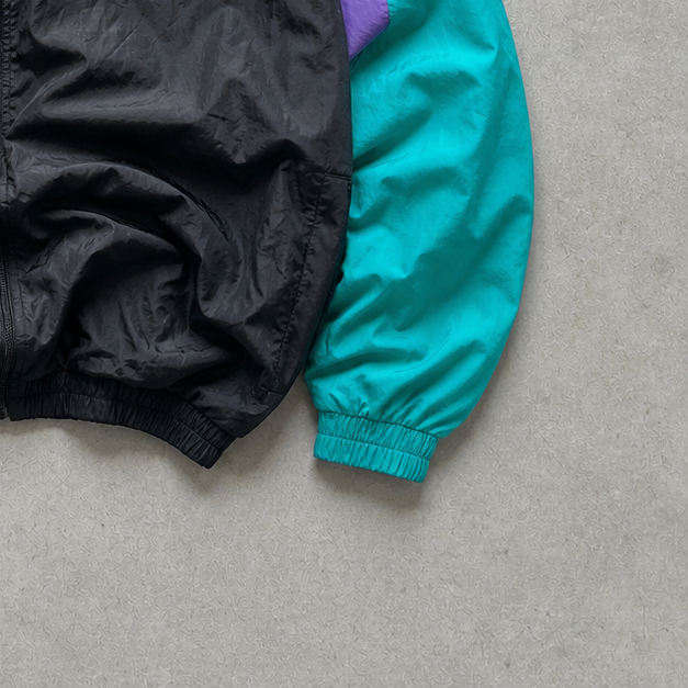 Adidas Windbreaker Schwarz, Grün Rare (L) Stitched Logo