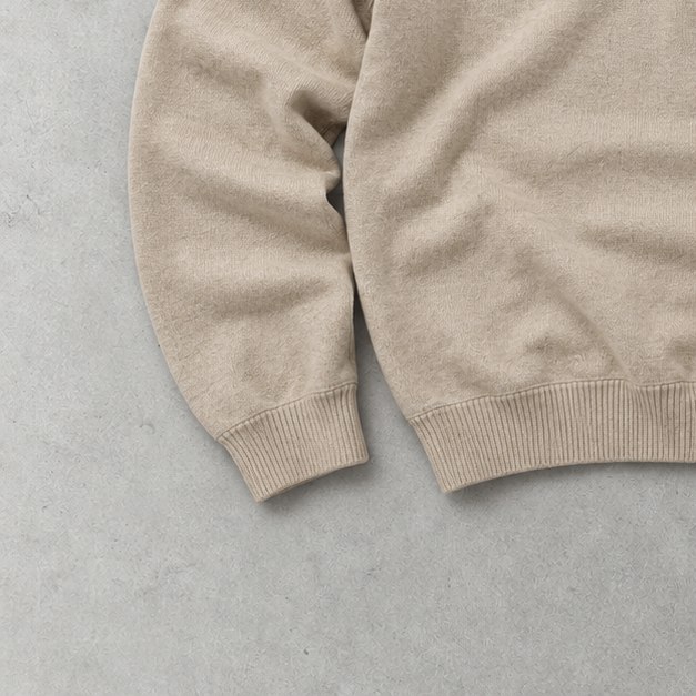 Ralph Lauren Half-Zip Sweater Beige Rare (XL) Stitched Logo