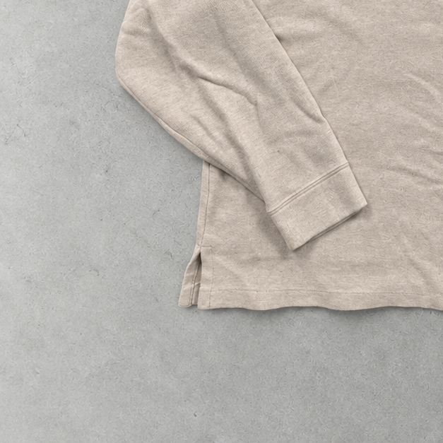 Ralph Lauren Half-Zip Sweater Beige Rare (XL) Stitched Logo