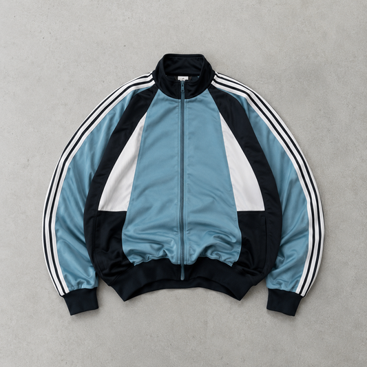 Y2K Adidas Track Jacket Blau Limited (L) Stitched Logo