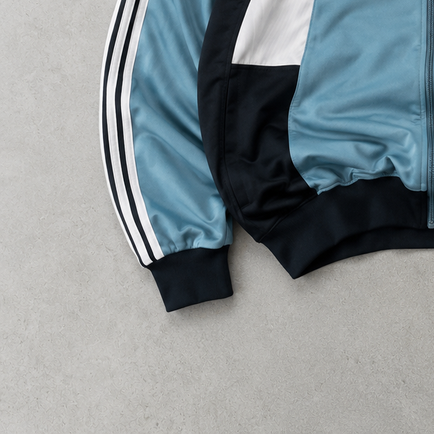 Y2K Adidas Track Jacket Blau Limited (L) Stitched Logo